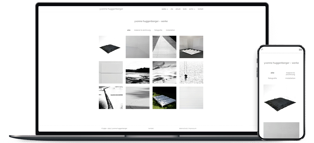 Individuelles Webdesign für Berufsfeld Fotografie und Kunst