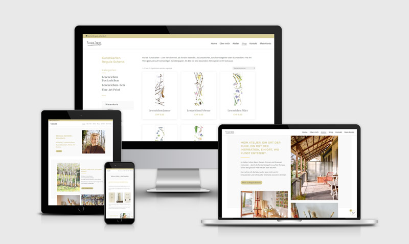 Website inklusiv Shop erstellt durch Cornelia Frei Webdesign
